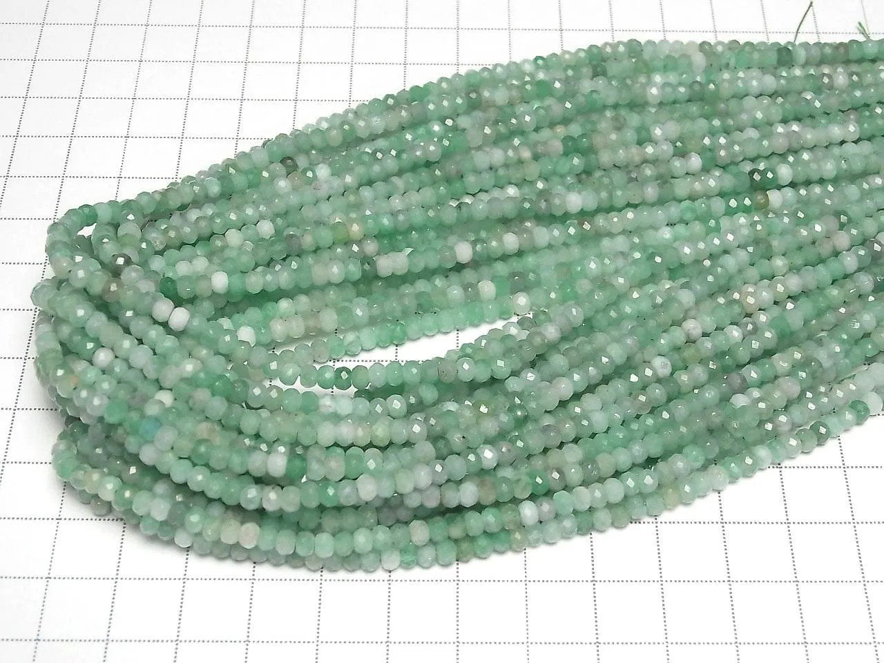 Qualité supérieure ! Émeraude brésilienne AAA - Rondelle facettée bouton 4x4x3mm, demi ou 1 brin de perles (environ 15 pouces/37 cm)