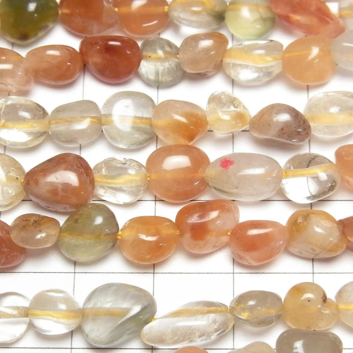 Multicolor Rutilated Quartz AA Nugget 1strand beads (approx. 14 inches/35 cm)