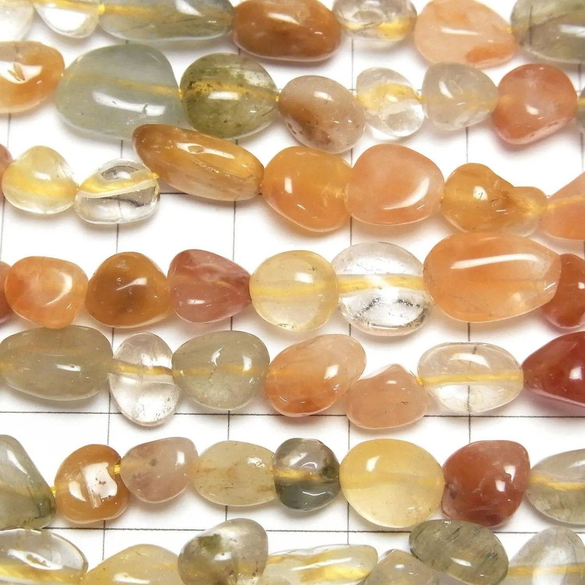 Multicolor Rutilated Quartz AA Nugget 1strand beads (approx. 14 inches/35 cm)