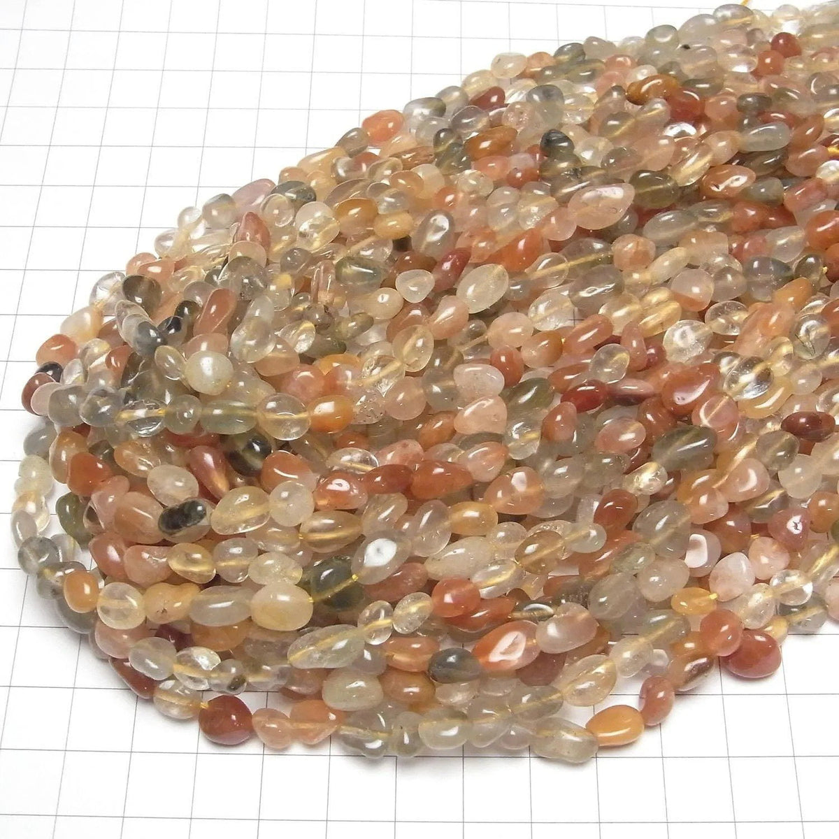 Multicolor Rutilated Quartz AA Nugget 1strand beads (approx. 14 inches/35 cm)