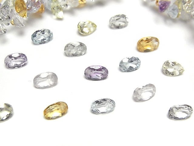 [Video]High Quality Mixed Stone AAA Oval Faceted 6x4mm 1/4strands -Bracelet