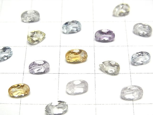 [Video]High Quality Mixed Stone AAA Oval Faceted 6x4mm 1/4strands -Bracelet