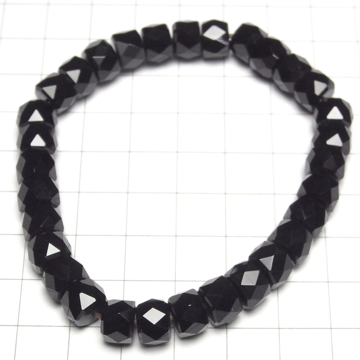 Hochwertig! Onyx AAA facettierte Knopf-Rondelle 8x8x6mm Armband