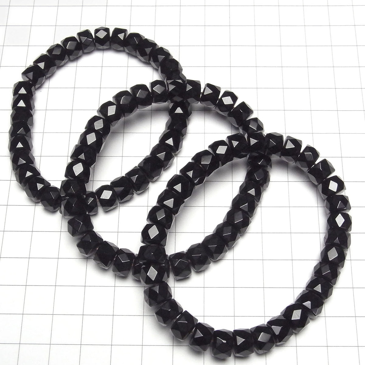 Hochwertig! Onyx AAA facettierte Knopf-Rondelle 8x8x6mm Armband
