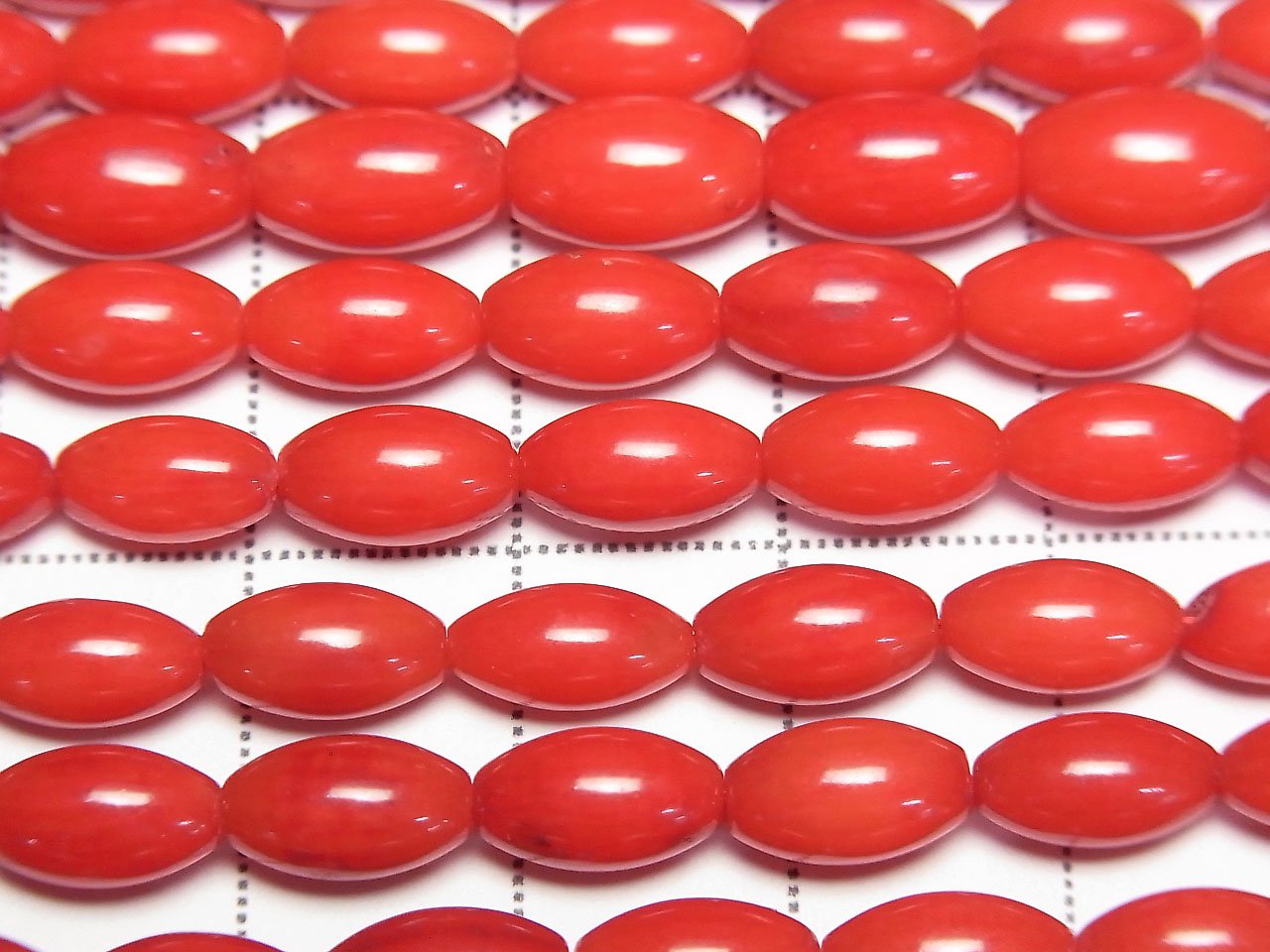紅珊瑚（染色）米珠 9x5x5毫米 1串珠子（約15英吋/37公分）