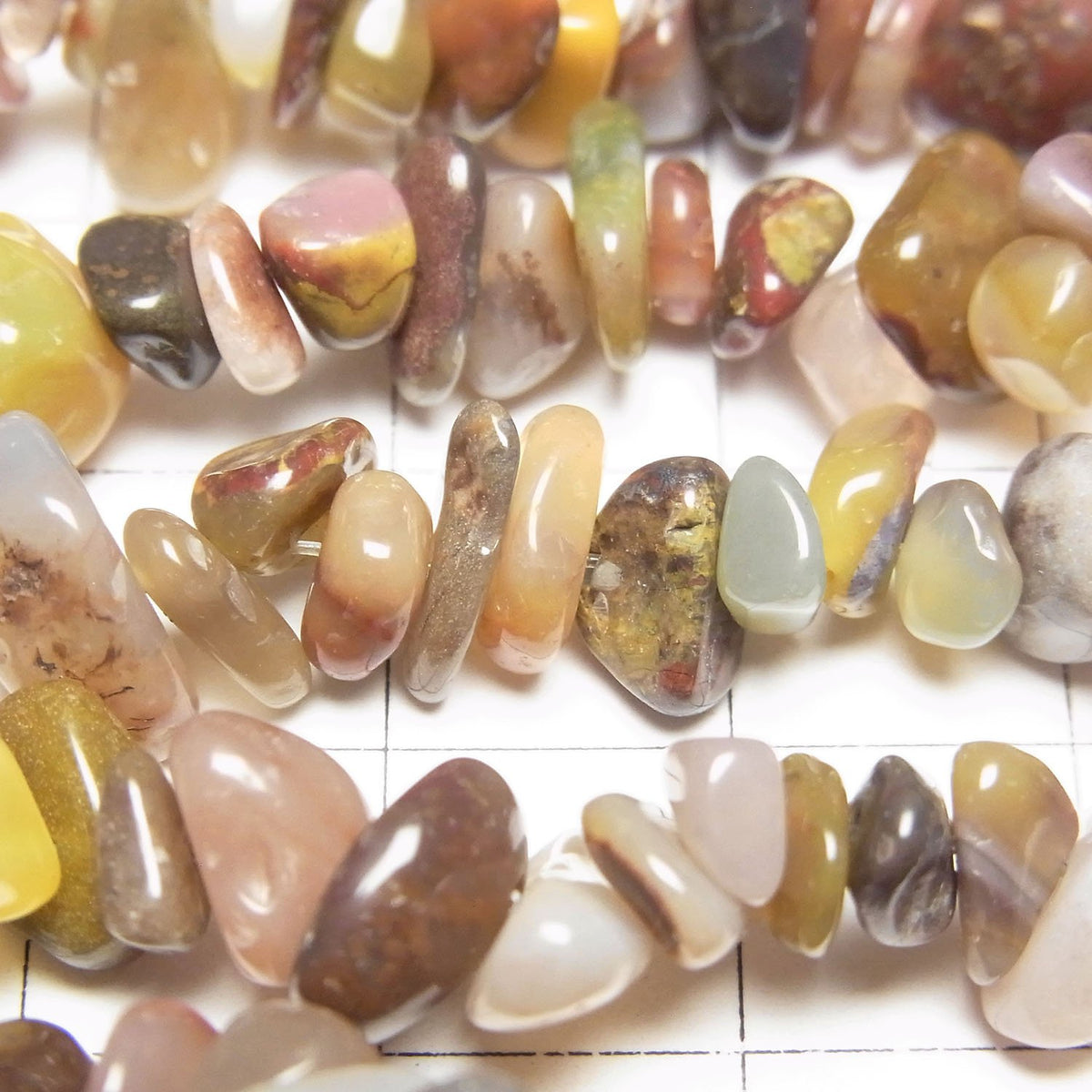Tibet Multi Color Agate Chips (Small Nugget) 1strand beads (aprx.33inch / 82cm)