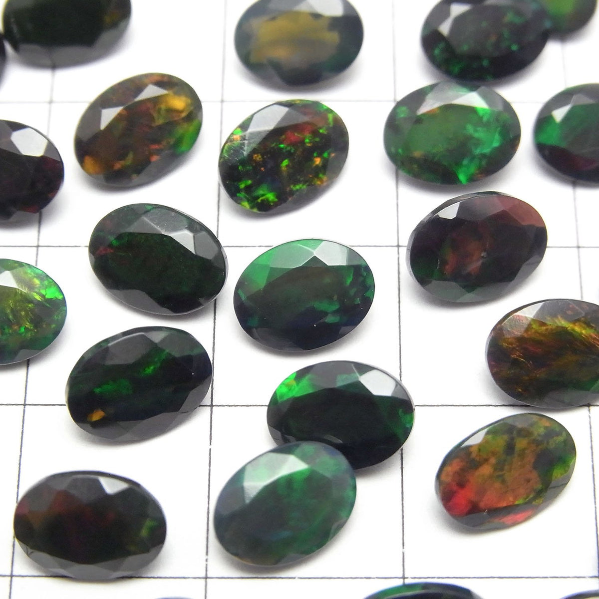High Quality Black Opal AAA Loose stone Oval Faceted 8x6mm 2pcs