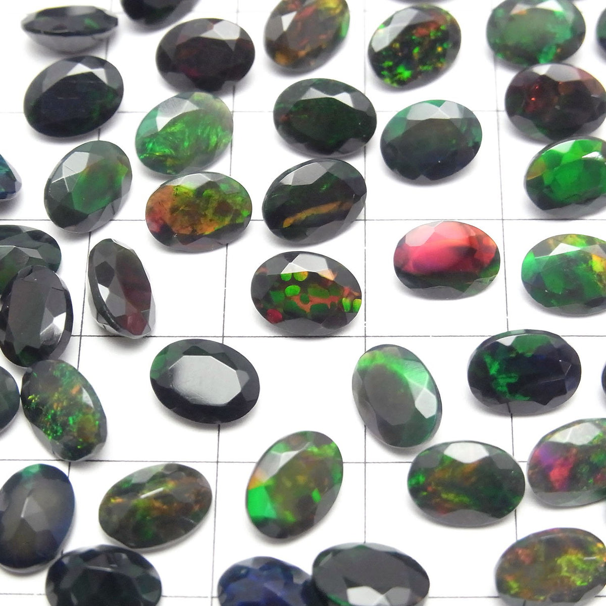 High Quality Black Opal AAA Loose stone Oval Faceted 8x6mm 2pcs