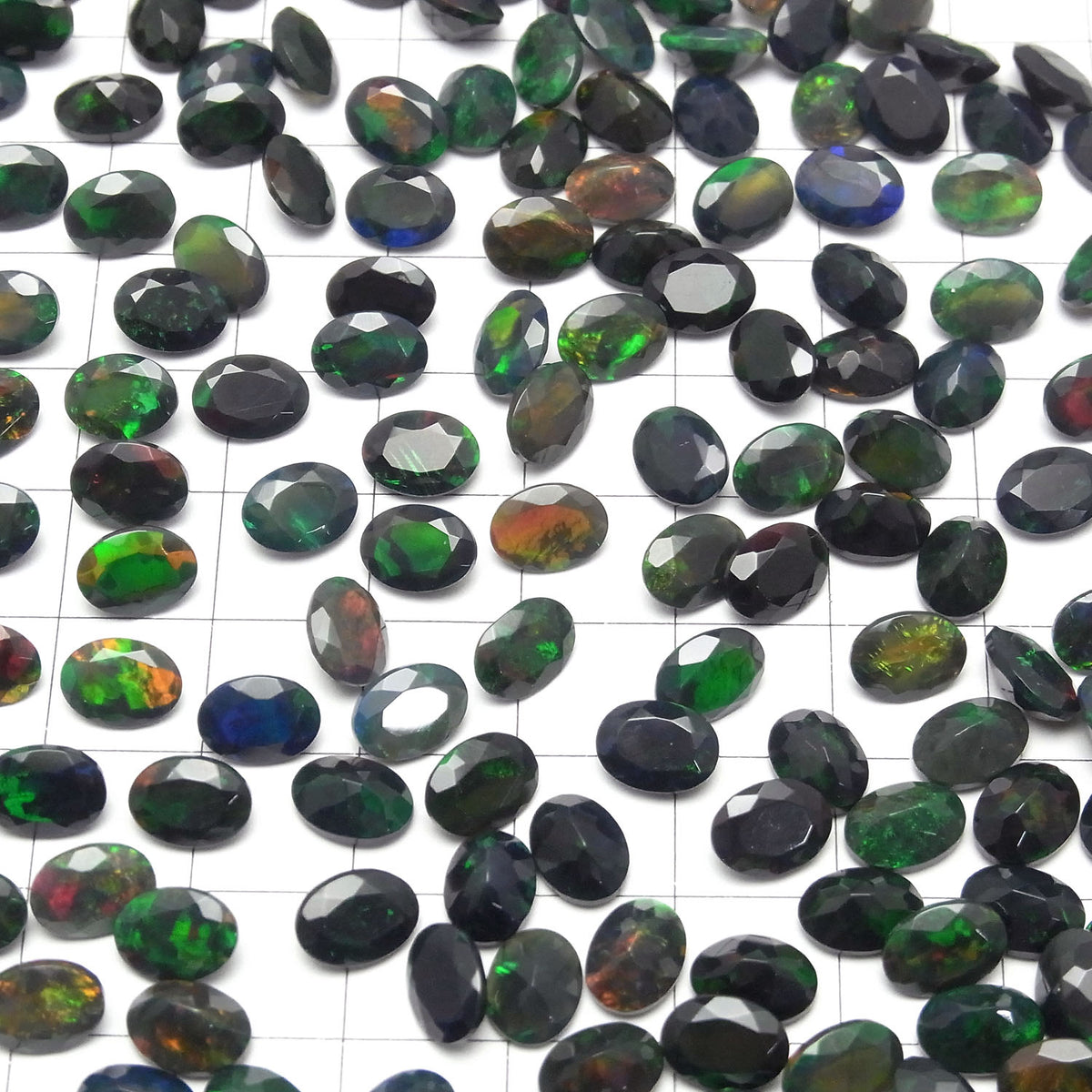High Quality Black Opal AAA Loose stone Oval Faceted 8x6mm 2pcs