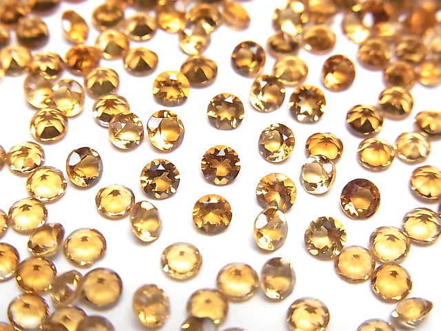 [Video] High Quality Madeira Citrine AAA Loose stone Round Faceted 3x3mm 10pcs