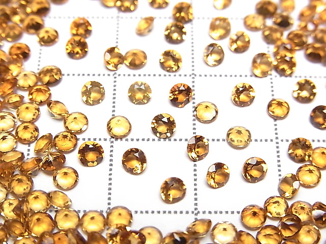 [Video] High Quality Madeira Citrine AAA Loose stone Round Faceted 3x3mm 10pcs