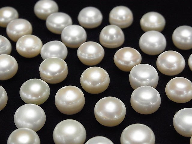 [Video] Fresh Water Pearl AAA- Round (Flat) 11mm [Half Drilled Hole] 4pcs