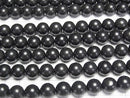 Hokkaido Black Silica Round 10mm half or 1strand beads (aprx.15inch/36cm)