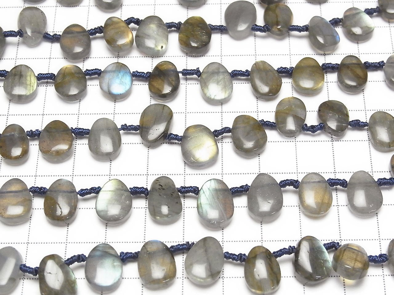 Labradorite AA++ rough Pear shape half or 1strand beads (aprx.6inch / 16 cm)