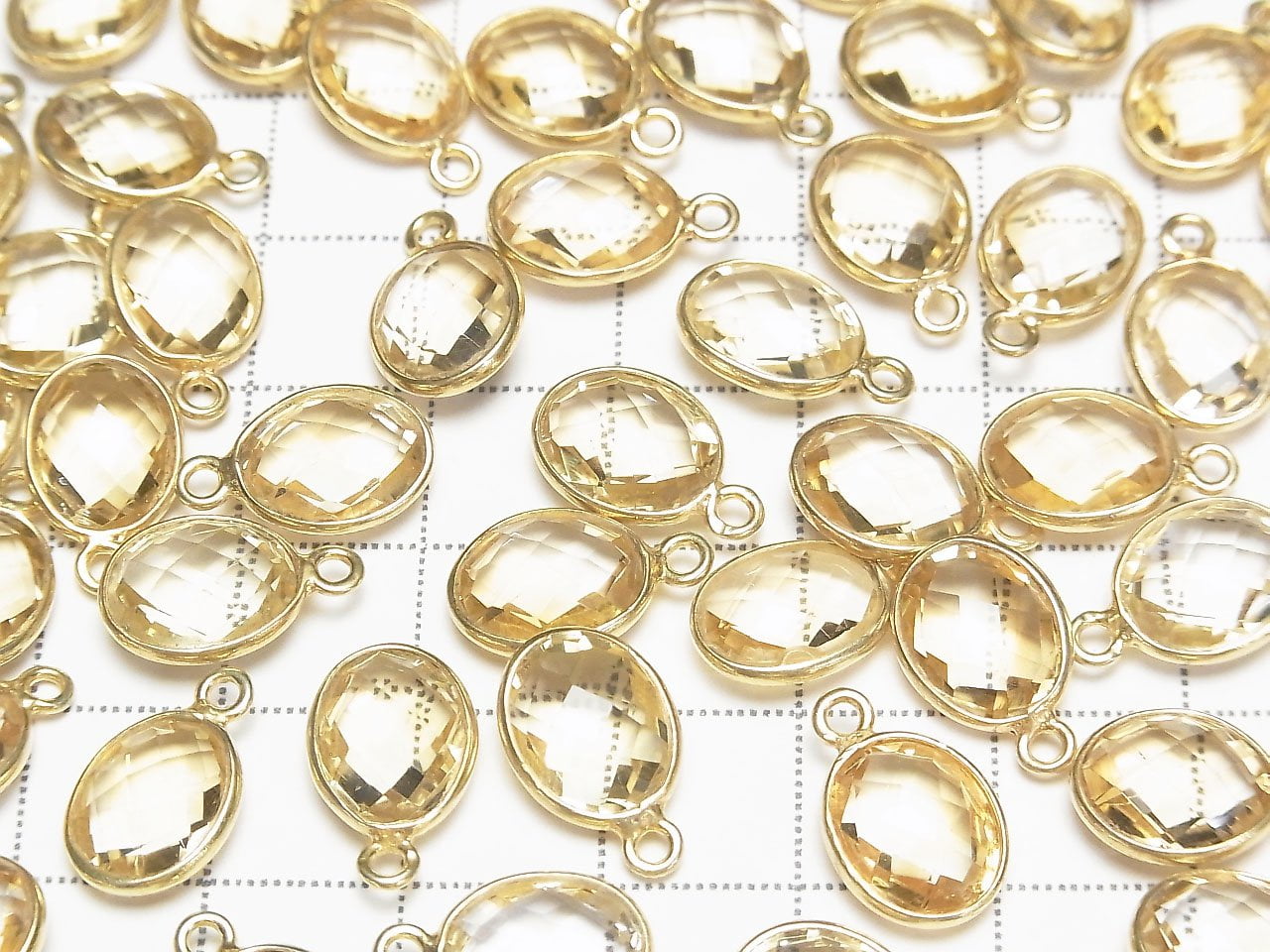 High Quality Citrine AAA Bezel Setting Faceted Oval 11x9 [One Side] 18KGP 3pcs