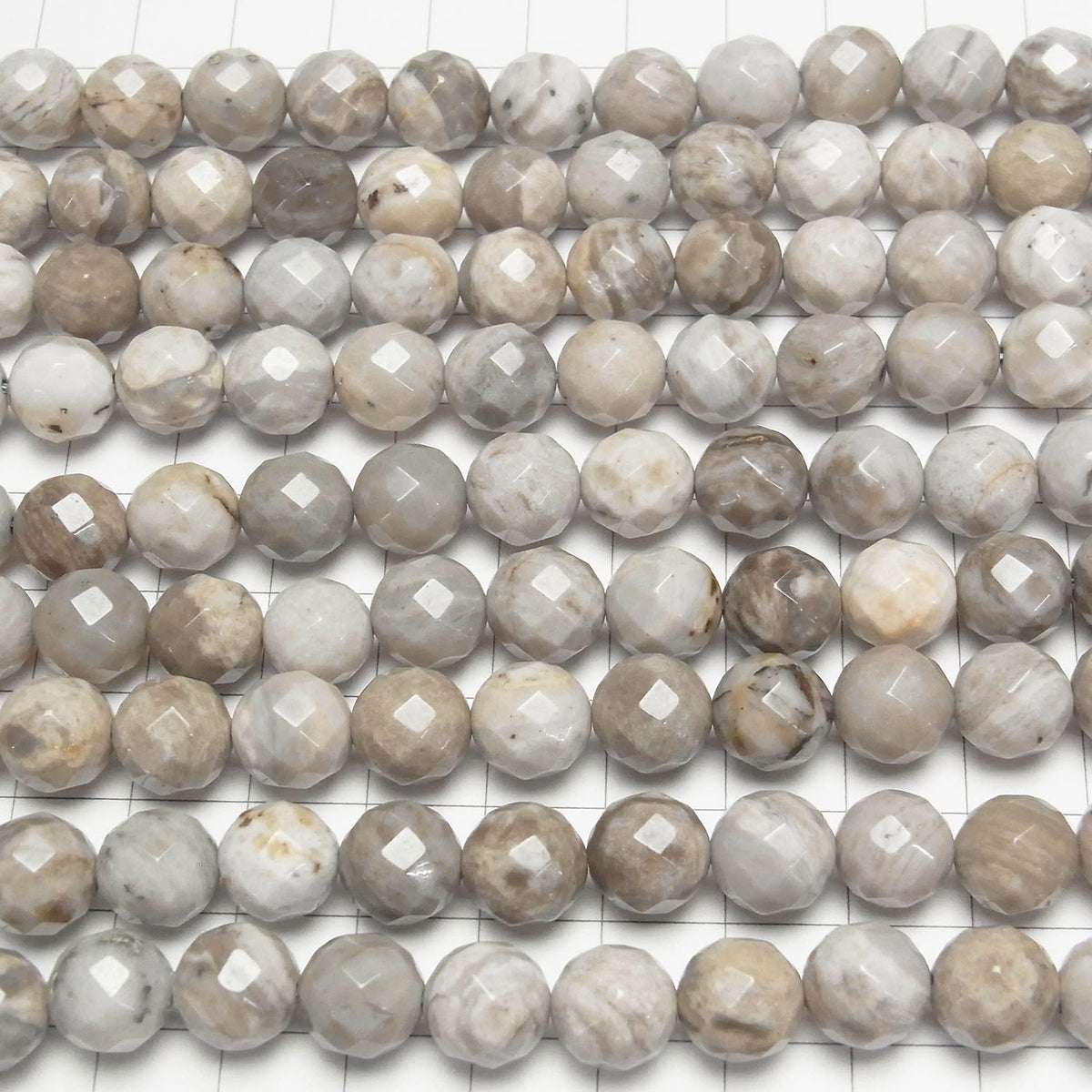 Silver Leaf Jasper 64Faceted Round 10mm half or 1strand beads (aprx.15inch/37cm)