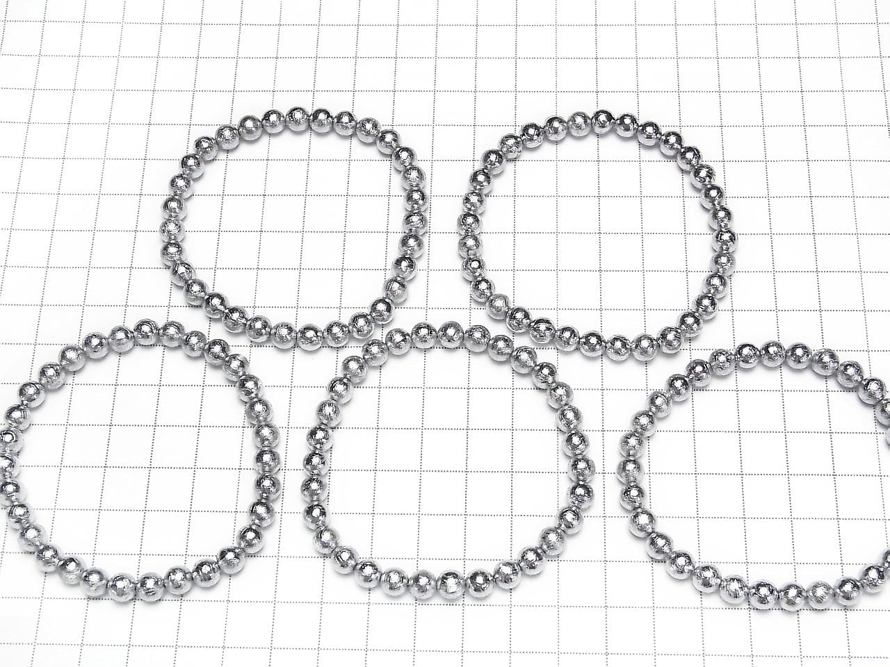 Meteorite (Altai meteorite) Round 6mm Bracelet