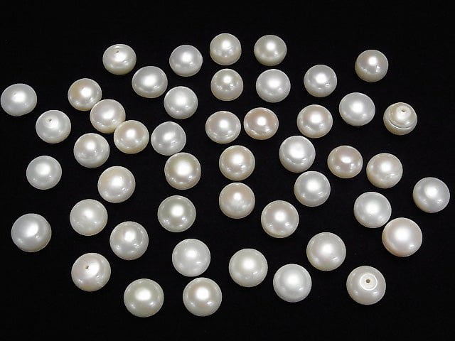 [Video] Fresh Water Pearl AAA- Round (Flat) 11mm [Half Drilled Hole] 4pcs