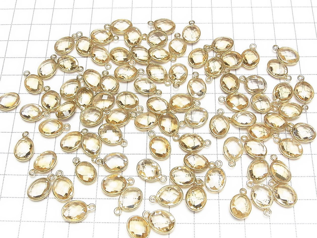 High Quality Citrine AAA Bezel Setting Faceted Oval 11x9 [One Side] 18KGP 3pcs