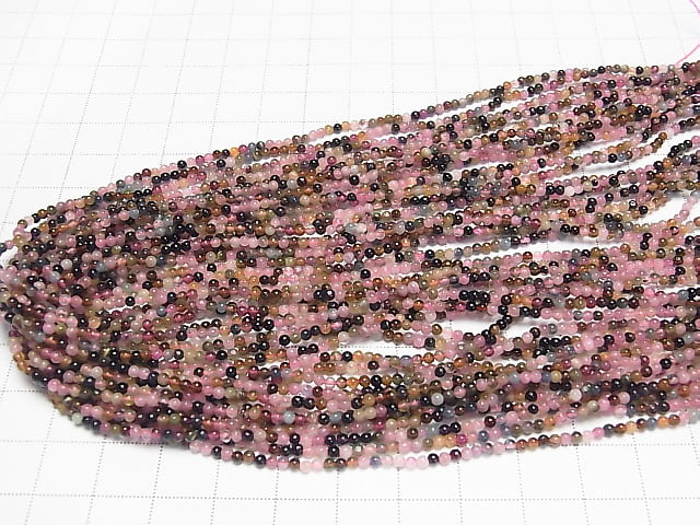 1strand $11.79! Multi Color Tourmaline AAA - Round 2mm 1strand beads (aprx.15inch / 36cm)