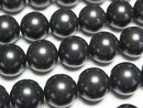 Hokkaido Black Silica Round 10mm half or 1strand beads (aprx.15inch/36cm)