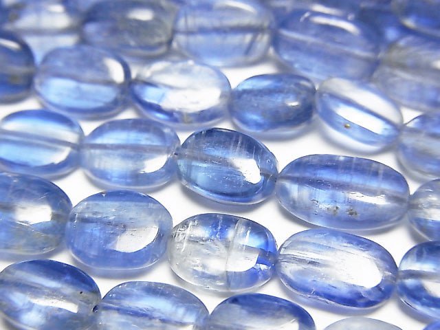 [Video]High Quality Kyanite AA++ Oval half or 1strand beads (aprx.15inch/38cm)