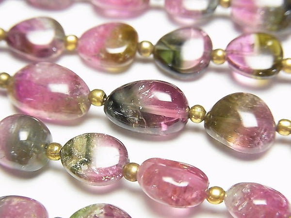 [Video] High Quality Watermelon Tourmaline AAAA Nugget Size Gradation half or 1strand beads (aprx.15inch / 38cm)