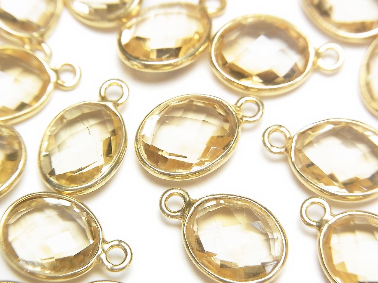 High Quality Citrine AAA Bezel Setting Faceted Oval 11x9 [One Side] 18KGP 3pcs