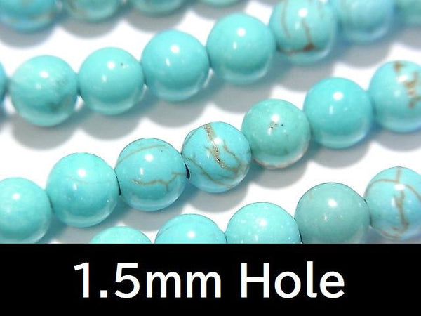 [Video] Magnesite Turquoise Round 6mm [1.5mm hole] 1strand beads (aprx.15inch / 38cm)