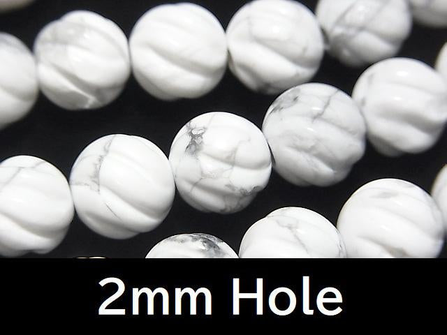 Howlite Magnesite Round 10 mm S line Twist [2 mm hole] half or 1 strand beads (aprx. 14 inch / 34 cm)