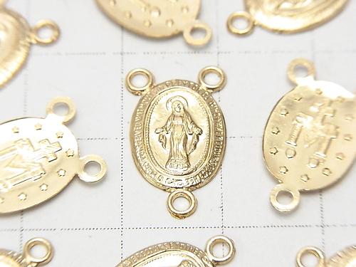 14KGF Miraculous Medal, Rosary Parts 16x10mm 1pc
