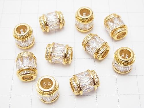Metal Parts Roundel (Tube) 11x9x9mm Gold color (with CZ) 1pc $4.79!