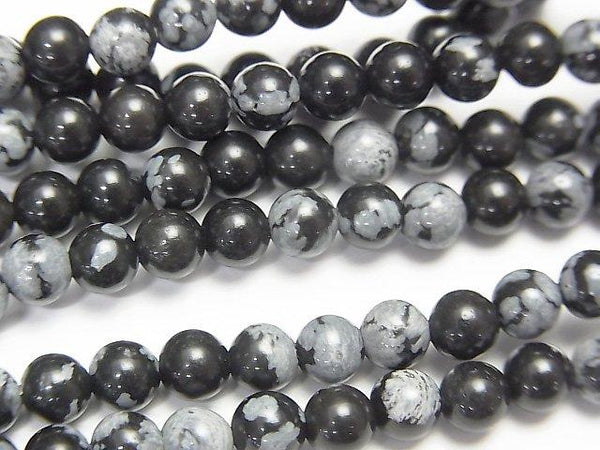 1strand $3.79! Snowflake Obsidian Round 4mm 1strand beads (aprx.15inch / 38cm)