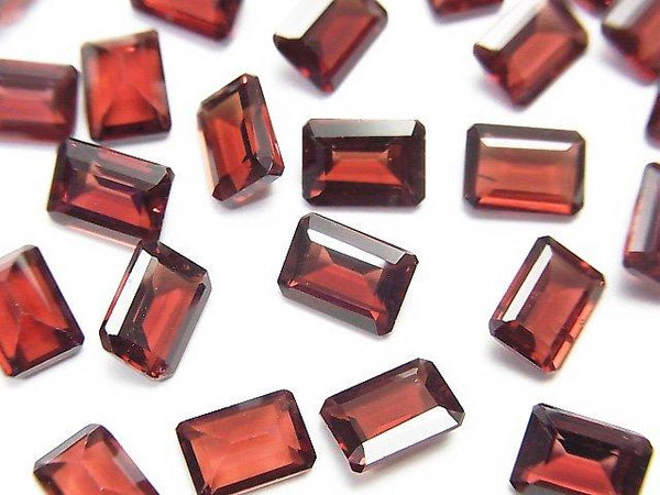 [Video]High Quality Mozambique Garnet AAA Undrilled Rectangle Faceted 7x5x3mm 5pcs