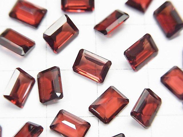 [Video]High Quality Mozambique Garnet AAA Undrilled Rectangle Faceted 7x5x3mm 5pcs