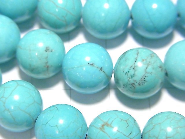 [Video]Magnesite Turquoise Round 12mm [2mm hole] 1strand beads (aprx.15inch/36cm)