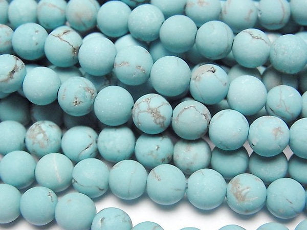 [Video] Frost Magnesite Turquoise Round 6mm 1strand beads (aprx.15inch/37cm)