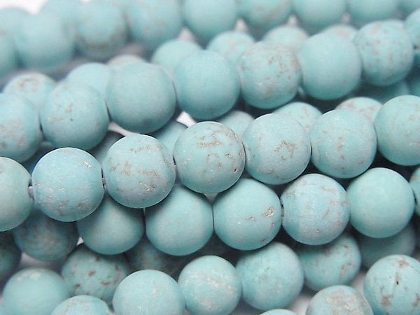 [Video] Frost Magnesite Turquoise Round 8mm 1strand beads (aprx.15inch/37cm)