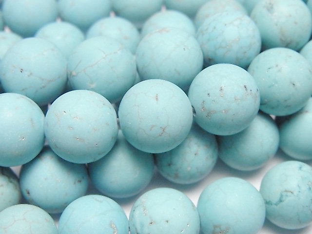 [Video] Frost Magnesite Turquoise Round 12mm 1strand beads (aprx.14inch/35cm)