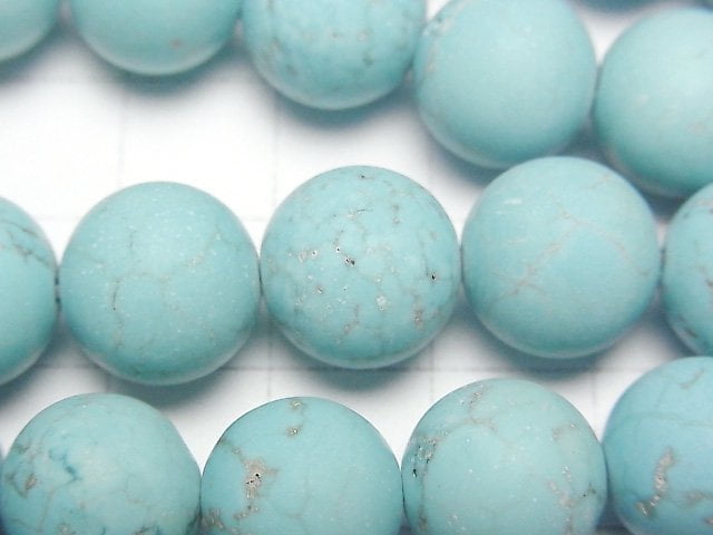 [Video] Frost Magnesite Turquoise Round 12mm 1strand beads (aprx.14inch/35cm)