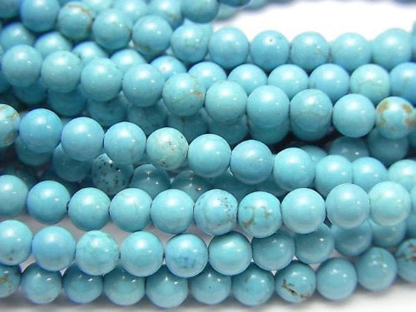 Magnesite Turquoise  Round 4mm 1strand beads (aprx.15inch/37cm)