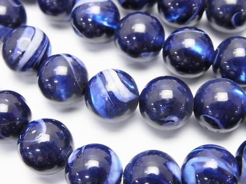 1strand $9.79! Mother of Pearl MOP Blue Round 10mm 1strand (aprx.15inch / 38cm)
