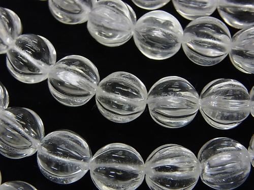 Crystal AAA - Line Carved Round 10 mm half or 1 strand (aprx. 15 inch / 38 cm)