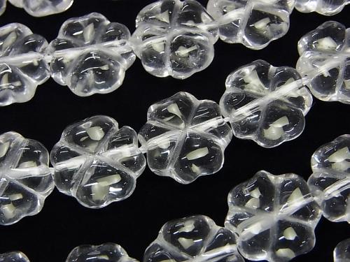 Crystal AAA Clover 14 x 14 x 5 mm half or 1 strand (aprx.15 inch / 38 cm)