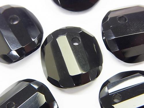 Onyx  Twist xMultiple Facets Faceted Coin  [14mm][16mm][18mm] 5pcs $7.79