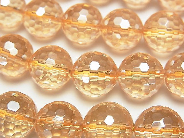 [Video]Golden Aura Crystal Quartz 128Faceted Round 12mm 1/4 or 1strand beads (aprx.15inch/38cm)
