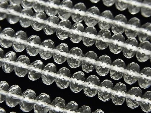 Crystal AAA- Faceted Button Roundel 7x7x5mm half or 1strand (aprx.15inch / 38cm)