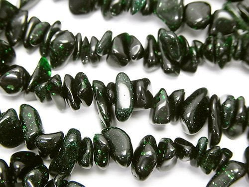 Green Goldstone Chips (Small Nugget ) 1strand beads (aprx.31inch/78cm)