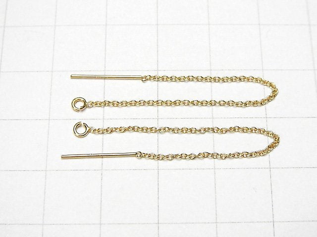 14KGF American Threader Earrings Cable Azuki 1pair