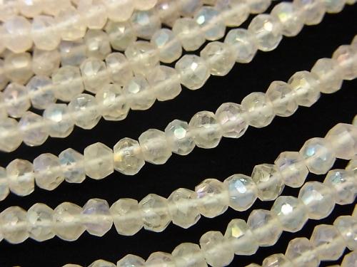 1strand $11.79! Crystal AAA Faceted Button Roundel AB Coating 1strand (aprx.12inch / 30cm)